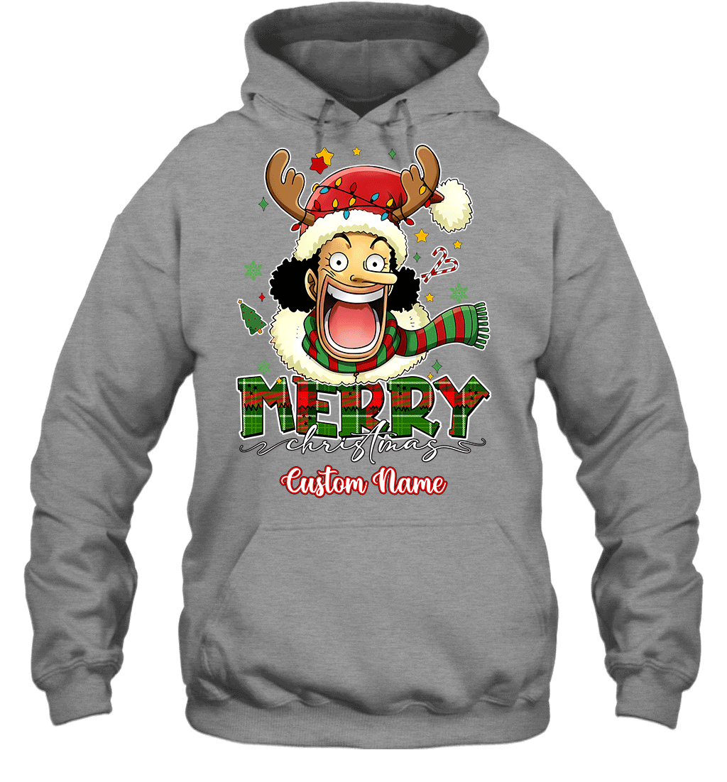 One Piece Usopp Christmas – Add Your Name For A Festive Touch Graphic T-shirt