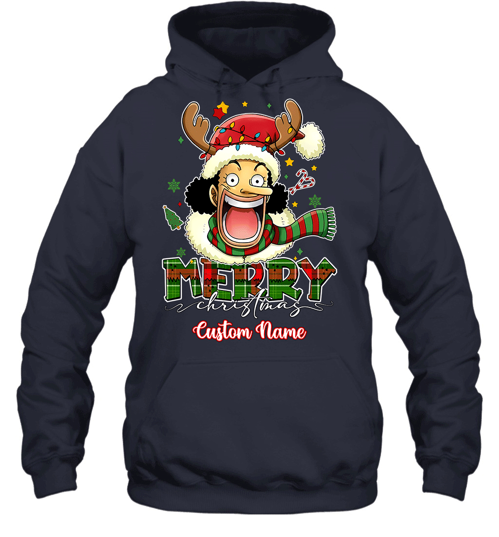 One Piece Usopp Christmas – Add Your Name For A Festive Touch Graphic T-shirt