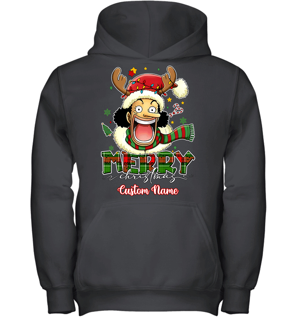 One Piece Usopp Christmas – Add Your Name For A Festive Touch Graphic T-shirt