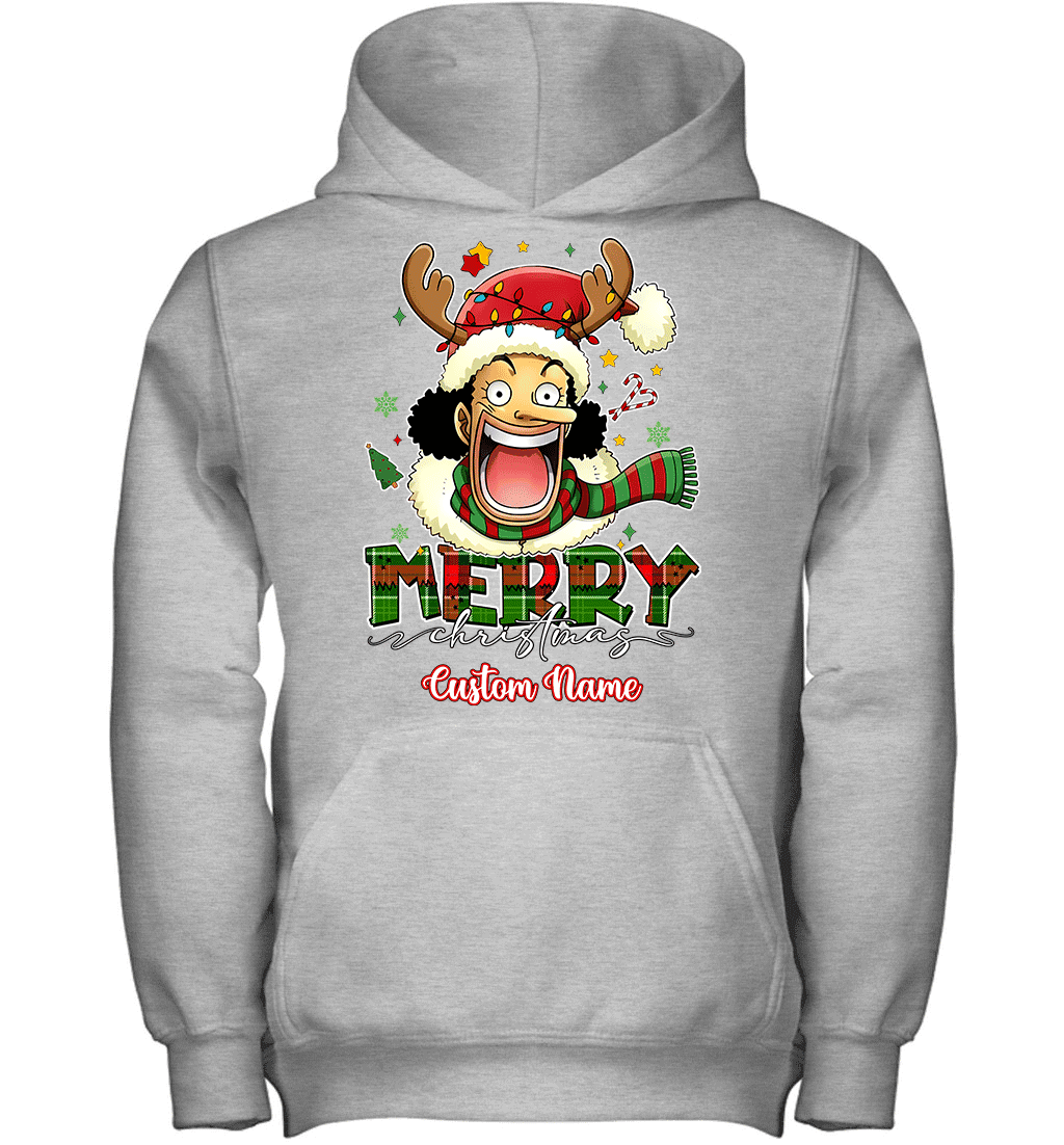 One Piece Usopp Christmas – Add Your Name For A Festive Touch Graphic T-shirt