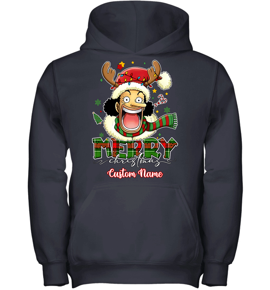 One Piece Usopp Christmas – Add Your Name For A Festive Touch Graphic T-shirt