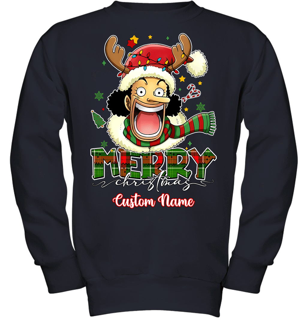 One Piece Usopp Christmas – Add Your Name For A Festive Touch Graphic T-shirt