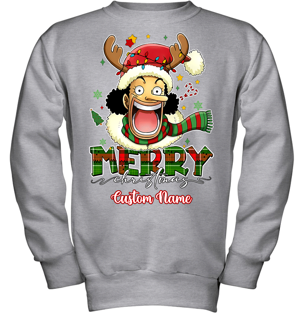 One Piece Usopp Christmas – Add Your Name For A Festive Touch Graphic T-shirt