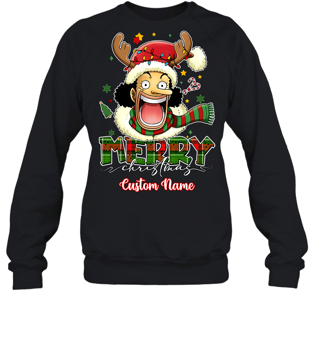 One Piece Usopp Christmas – Add Your Name For A Festive Touch Graphic T-shirt