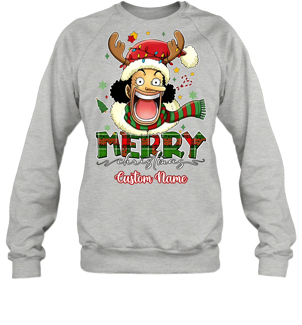 One Piece Usopp Christmas – Add Your Name For A Festive Touch Graphic T-shirt