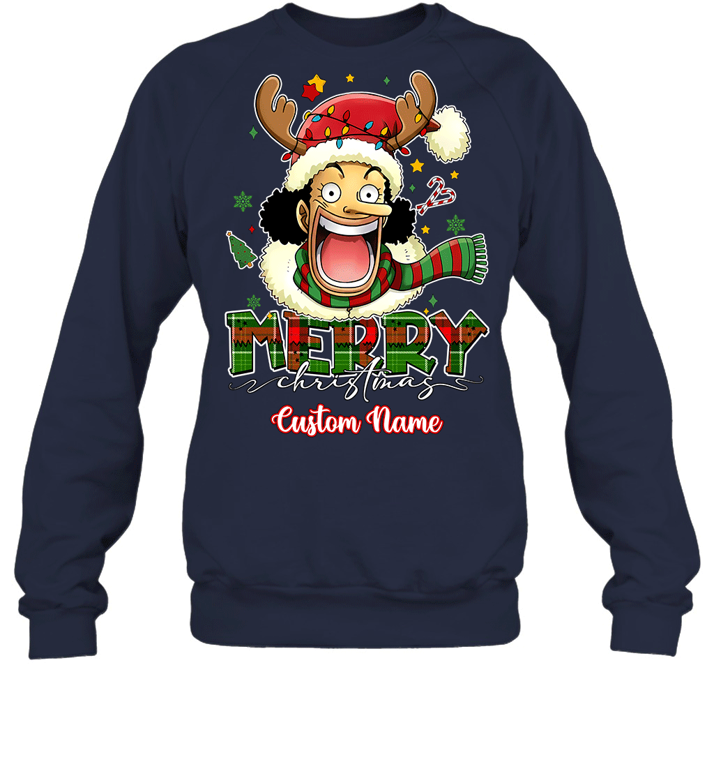 One Piece Usopp Christmas – Add Your Name For A Festive Touch Graphic T-shirt