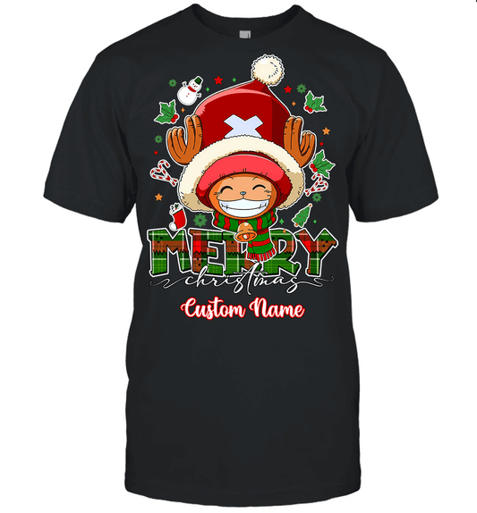 One Piece Chopper Christmas – Add Your Name For A Festive Touch Graphic T-shirt