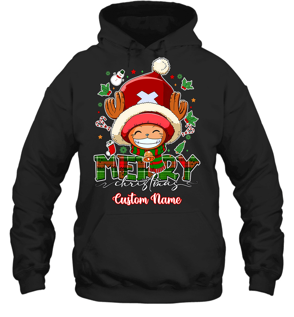 One Piece Chopper Christmas – Add Your Name For A Festive Touch Graphic T-shirt