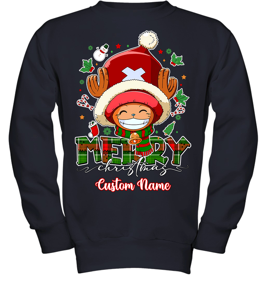 One Piece Chopper Christmas – Add Your Name For A Festive Touch Graphic T-shirt