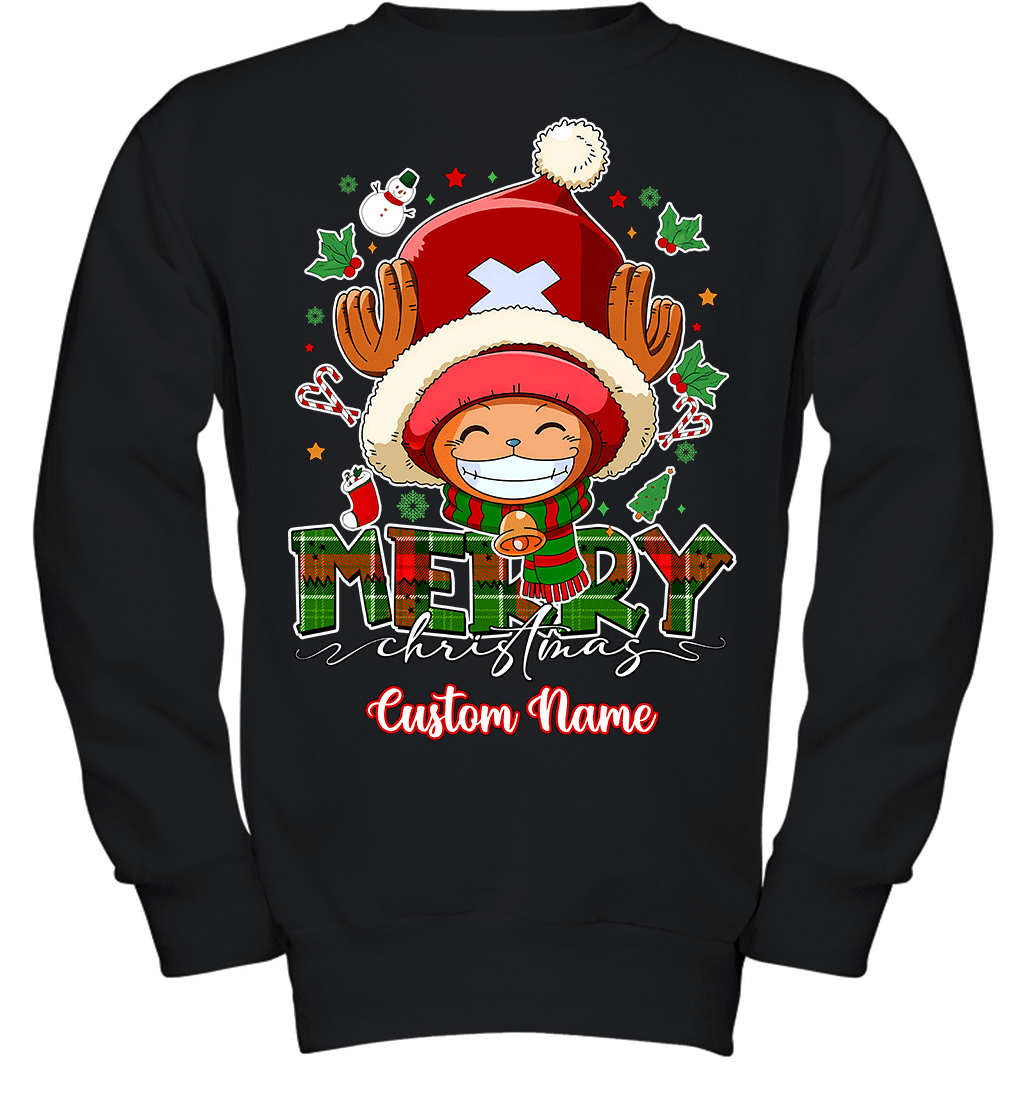 One Piece Chopper Christmas – Add Your Name For A Festive Touch Graphic T-shirt