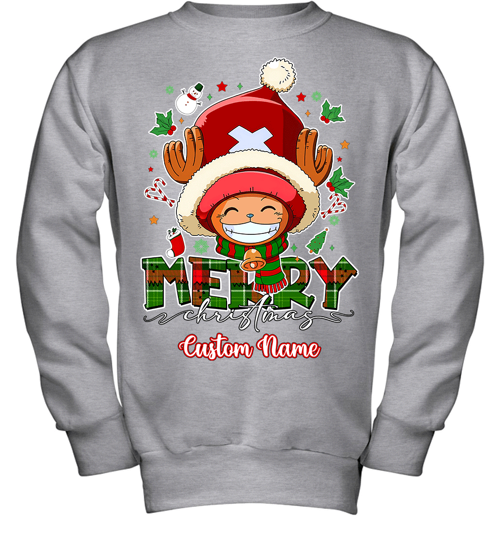 One Piece Chopper Christmas – Add Your Name For A Festive Touch Graphic T-shirt