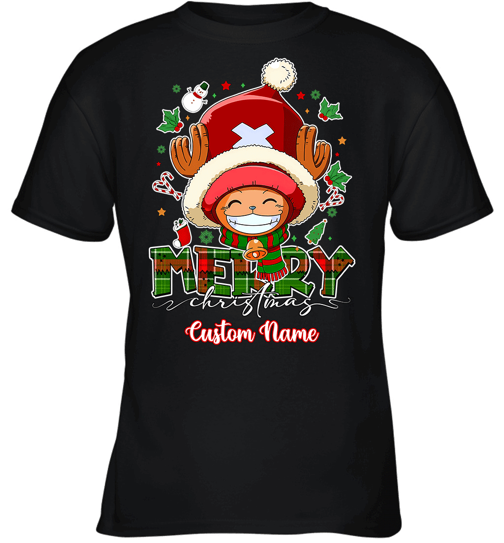 One Piece Chopper Christmas – Add Your Name For A Festive Touch Graphic T-shirt