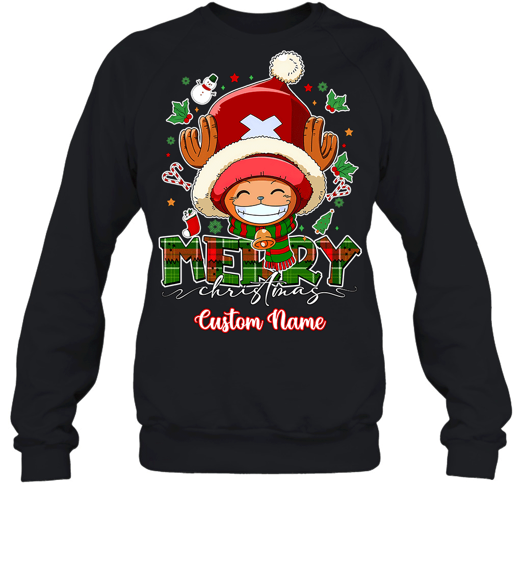 One Piece Chopper Christmas – Add Your Name For A Festive Touch Graphic T-shirt