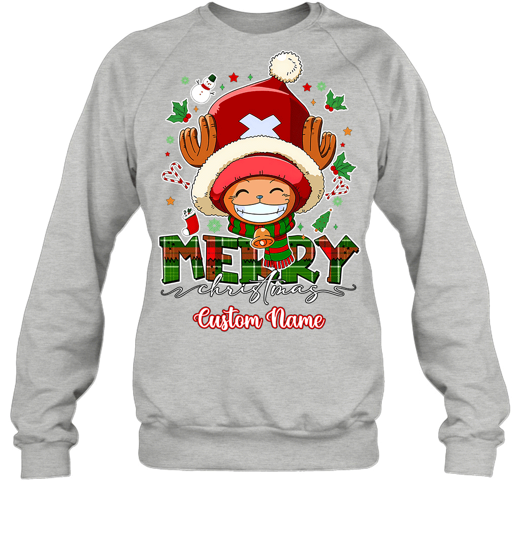 One Piece Chopper Christmas – Add Your Name For A Festive Touch Graphic T-shirt