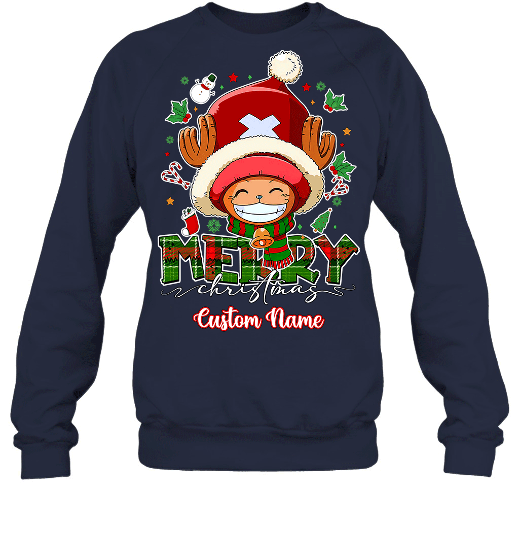 One Piece Chopper Christmas – Add Your Name For A Festive Touch Graphic T-shirt