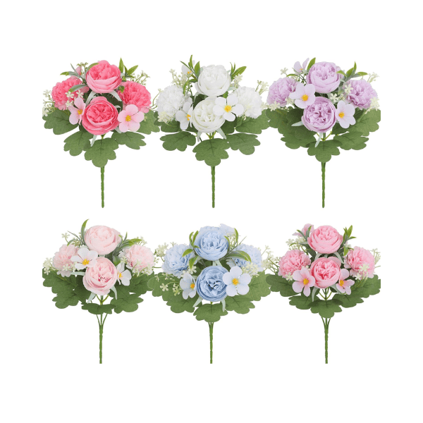 6 Color Rose Peony Artificial Flowers