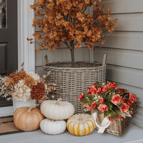 Orange Fake Roses for Table Centerpiece, Wedding & Home Decor