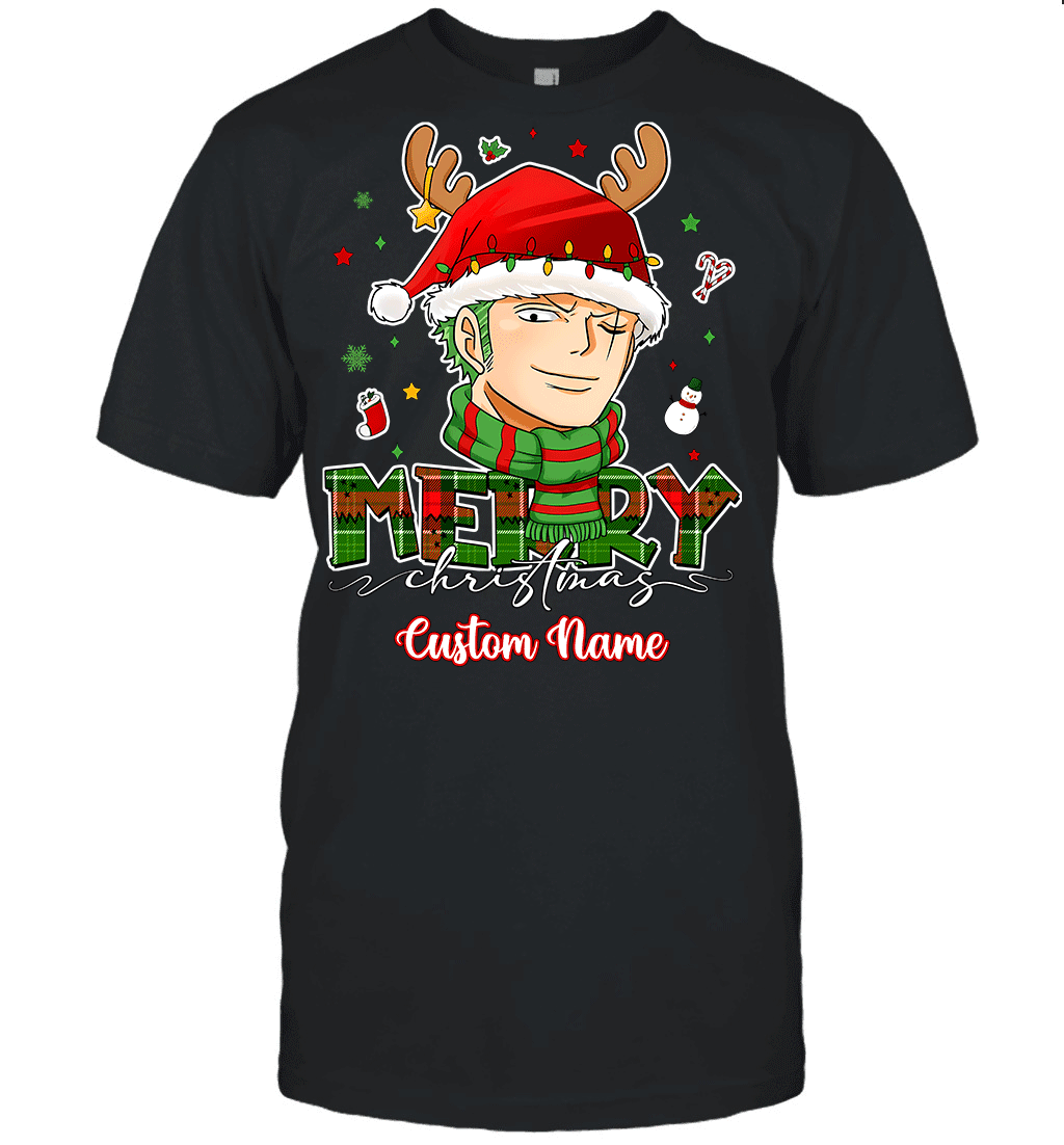 One Piece Zoro Christmas – Add Your Name For A Festive Touch Graphic T-shirt