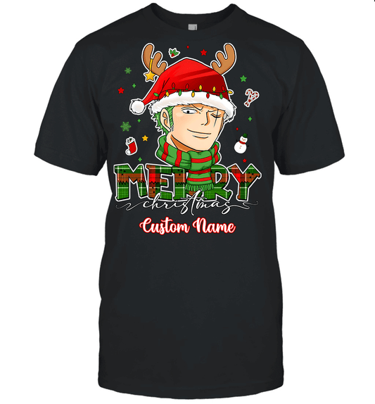 One Piece Zoro Christmas – Add Your Name For A Festive Touch Graphic T-shirt
