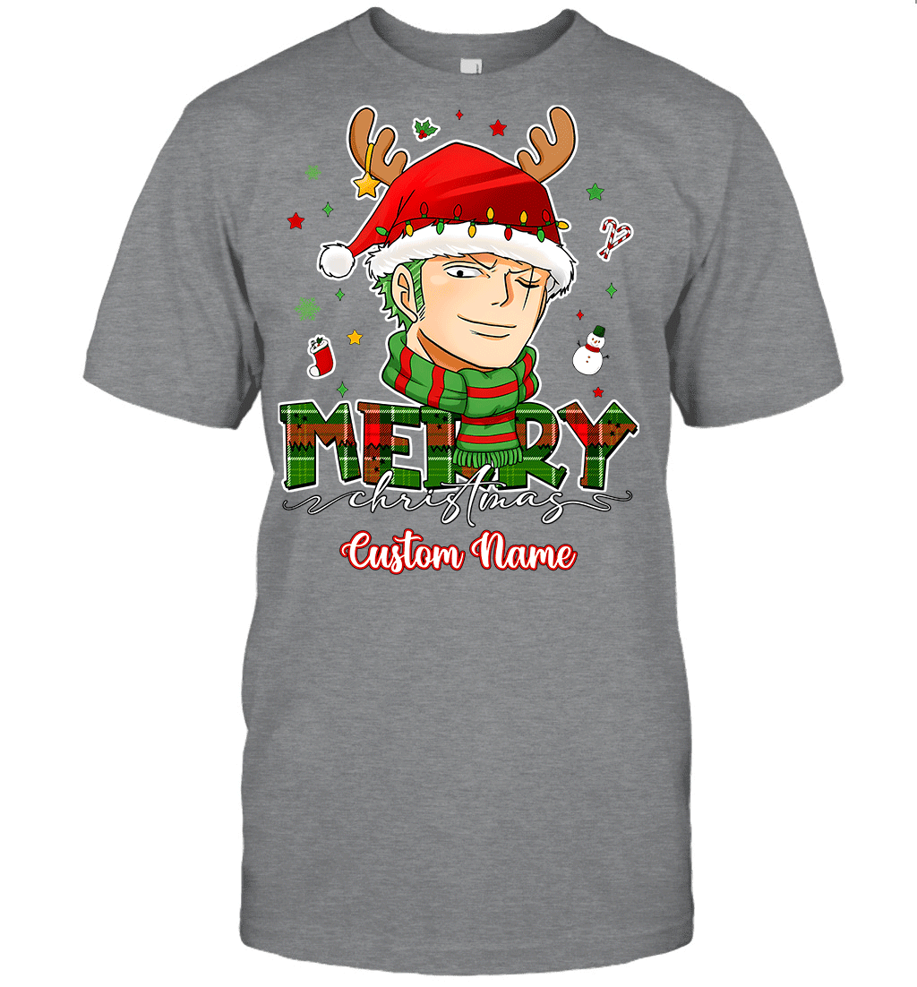 One Piece Zoro Christmas – Add Your Name For A Festive Touch Graphic T-shirt