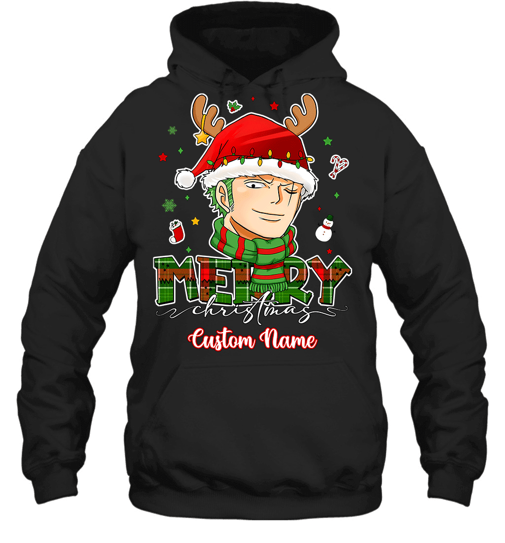 One Piece Zoro Christmas – Add Your Name For A Festive Touch Graphic T-shirt