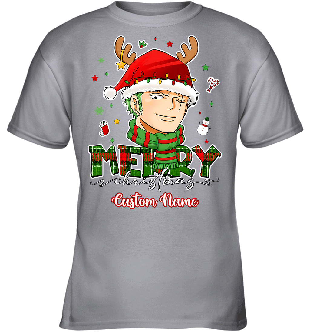 One Piece Zoro Christmas – Add Your Name For A Festive Touch Graphic T-shirt