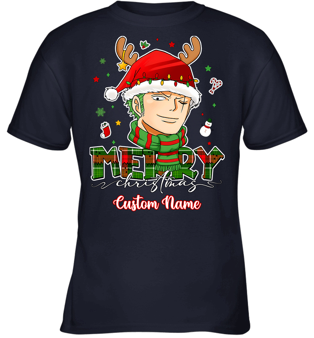 One Piece Zoro Christmas – Add Your Name For A Festive Touch Graphic T-shirt