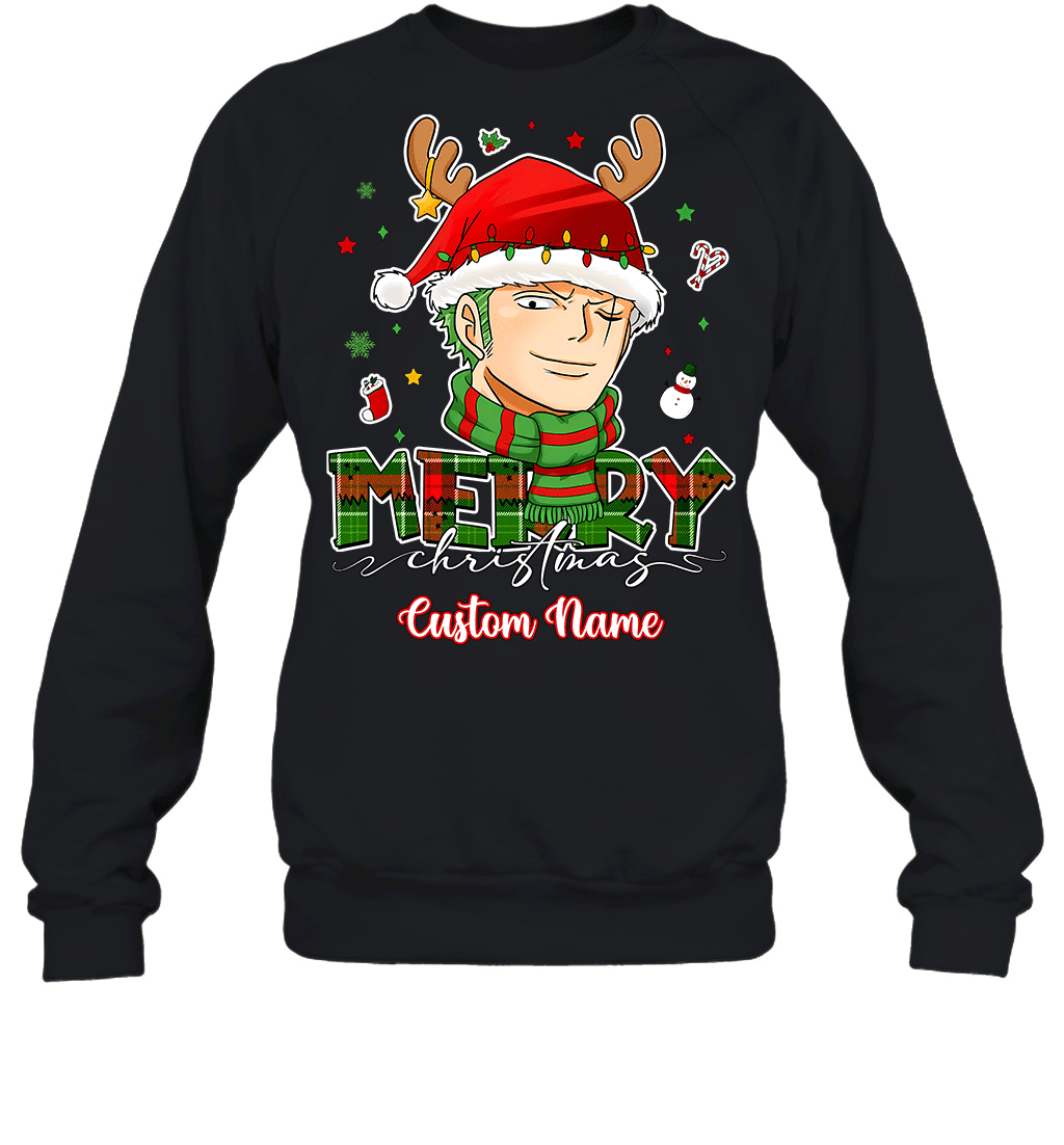 One Piece Zoro Christmas – Add Your Name For A Festive Touch Graphic T-shirt