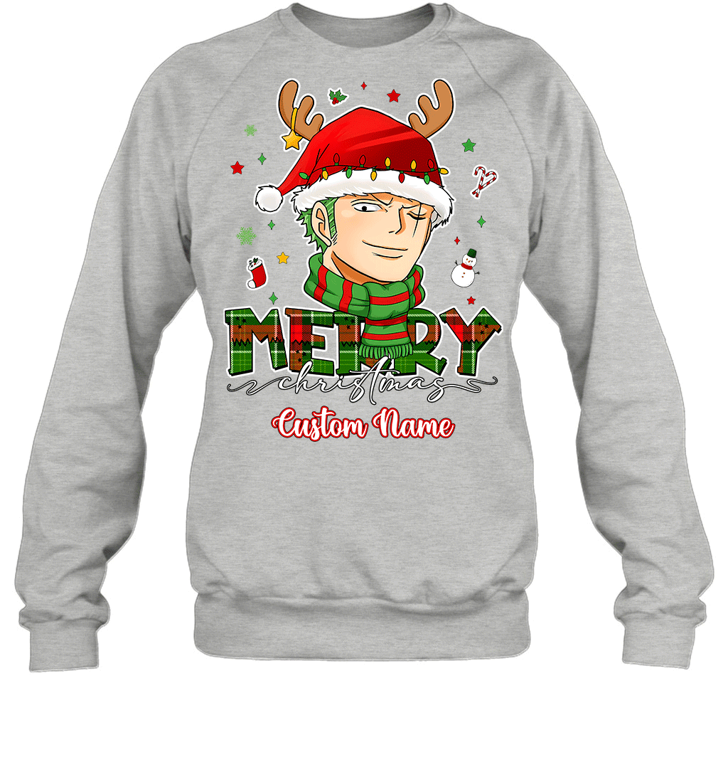 One Piece Zoro Christmas – Add Your Name For A Festive Touch Graphic T-shirt