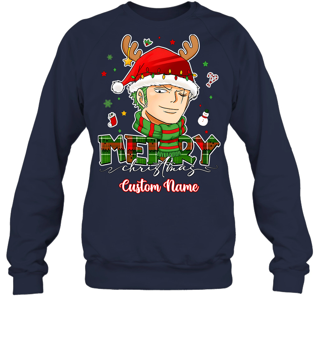 One Piece Zoro Christmas – Add Your Name For A Festive Touch Graphic T-shirt