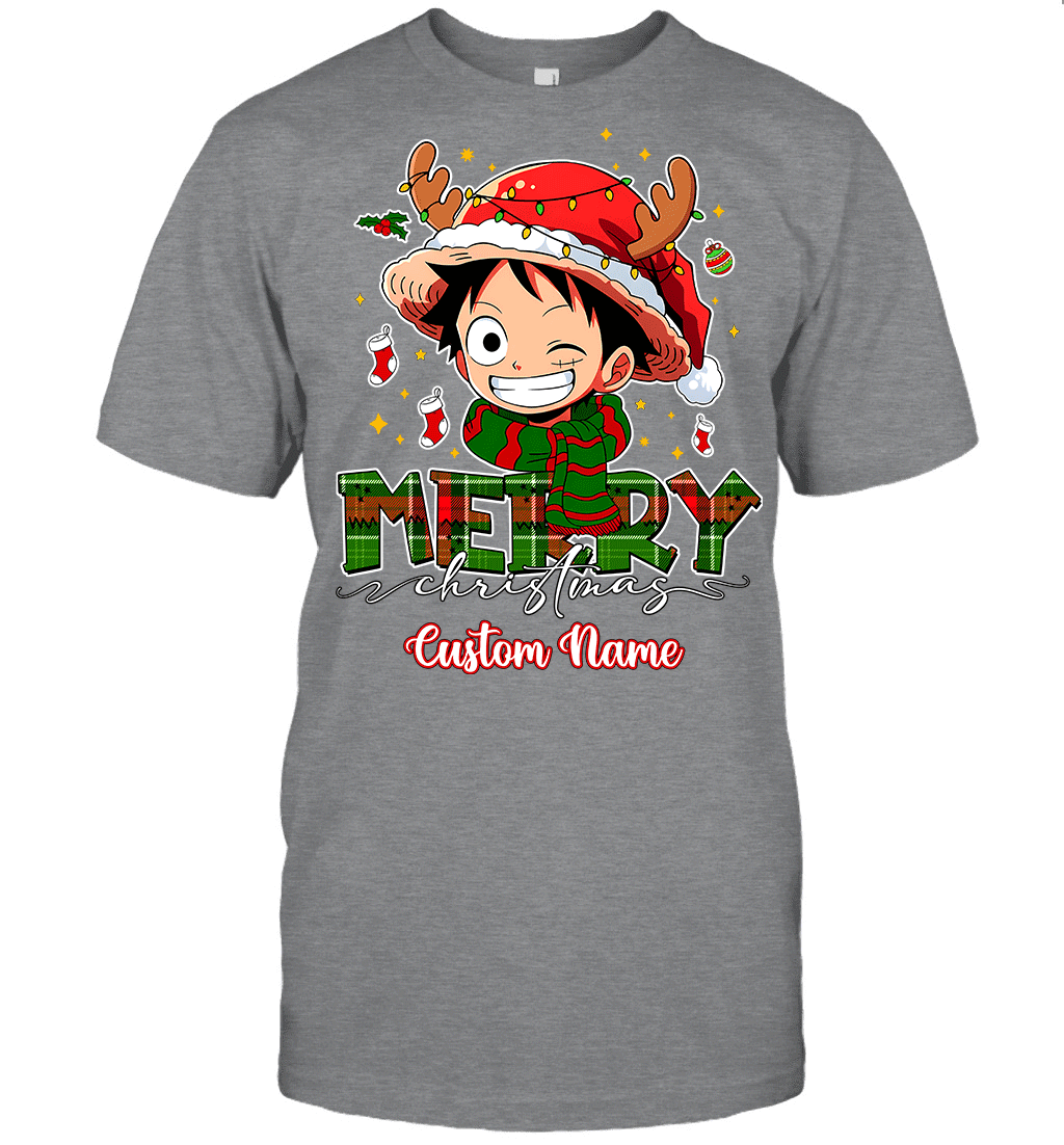 One Piece Monkey D. Luffy Christmas – Add Your Name For A Festive Touch Graphic T-shirt