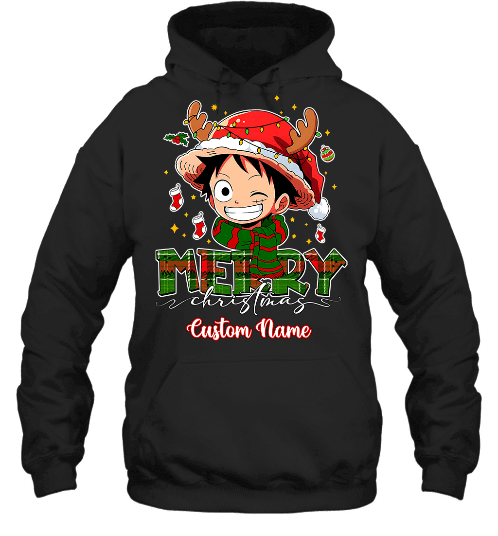 One Piece Monkey D. Luffy Christmas – Add Your Name For A Festive Touch Graphic T-shirt