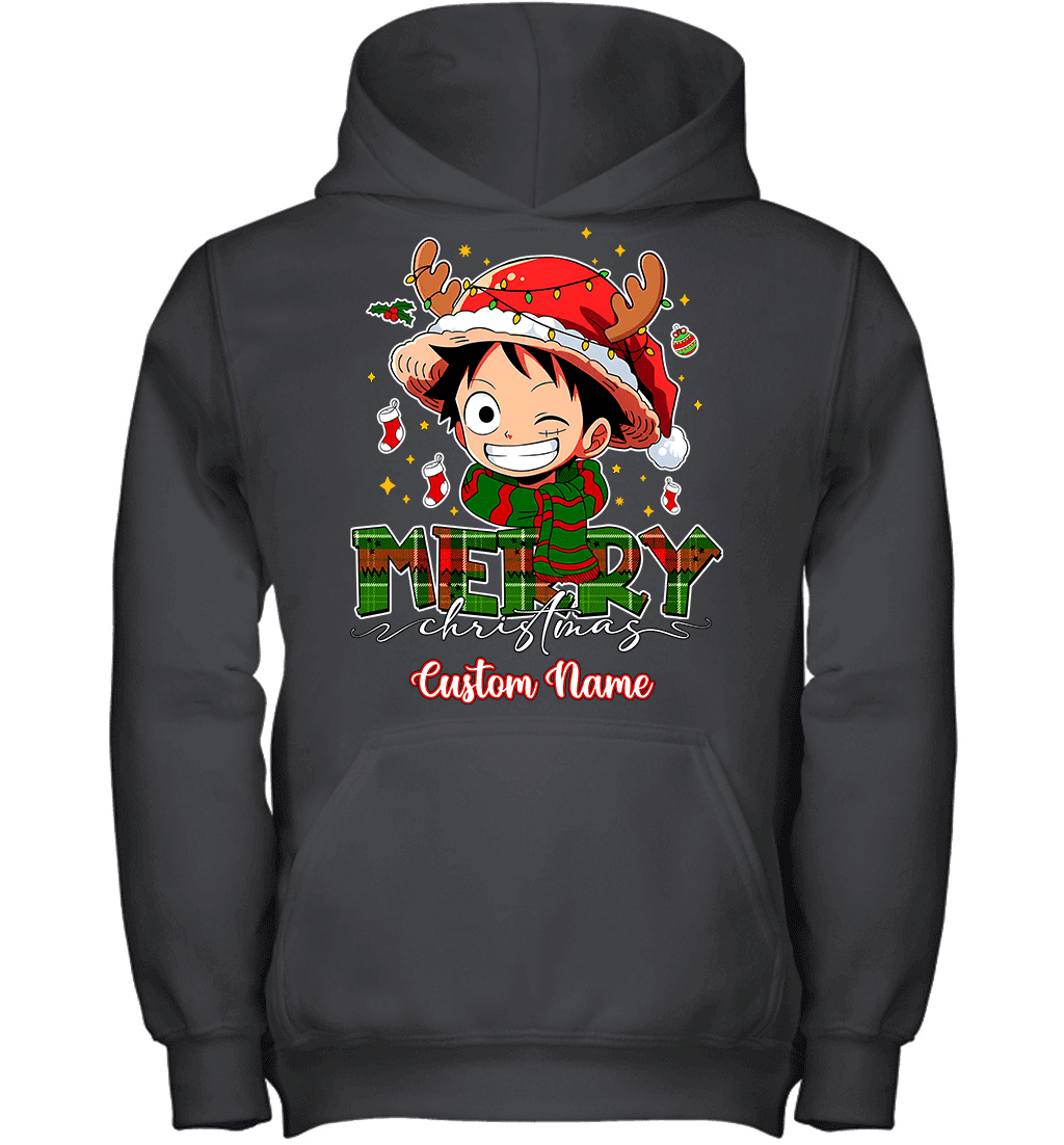 One Piece Monkey D. Luffy Christmas – Add Your Name For A Festive Touch Graphic T-shirt