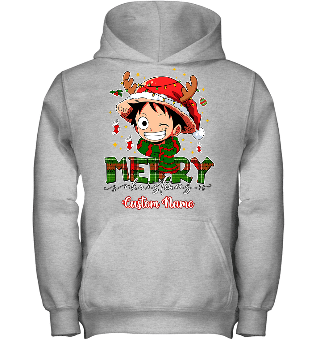 One Piece Monkey D. Luffy Christmas – Add Your Name For A Festive Touch Graphic T-shirt