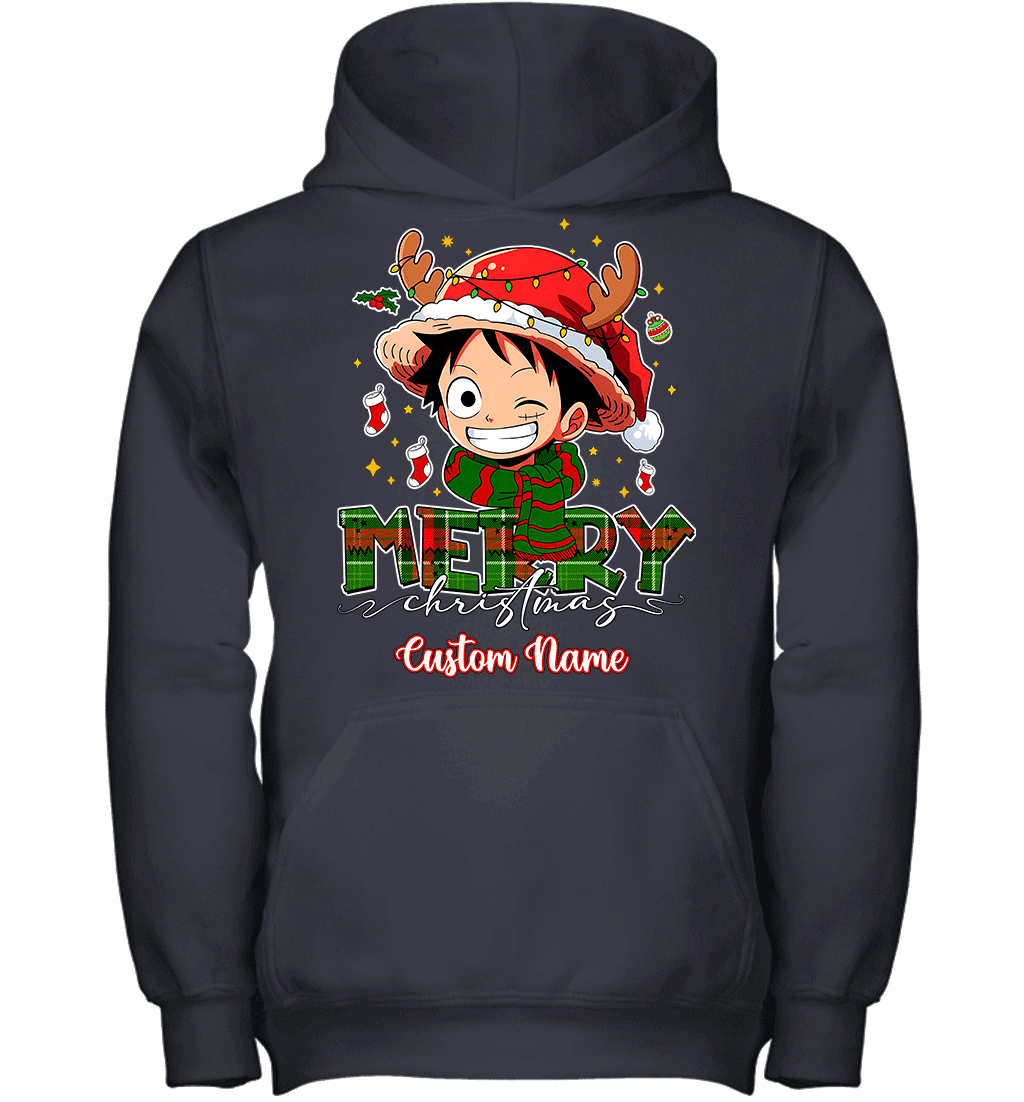 One Piece Monkey D. Luffy Christmas – Add Your Name For A Festive Touch Graphic T-shirt