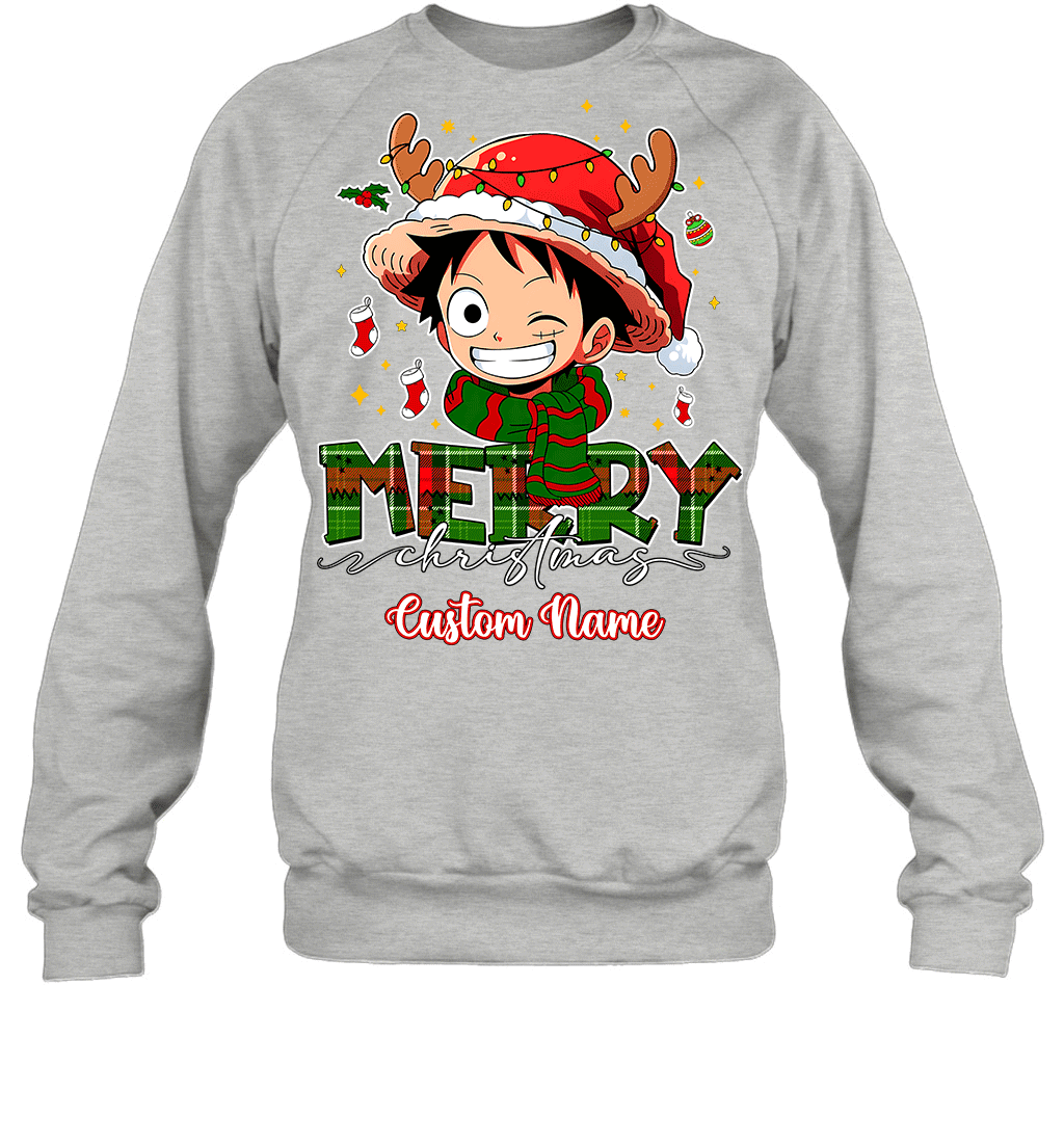 One Piece Monkey D. Luffy Christmas – Add Your Name For A Festive Touch Graphic T-shirt