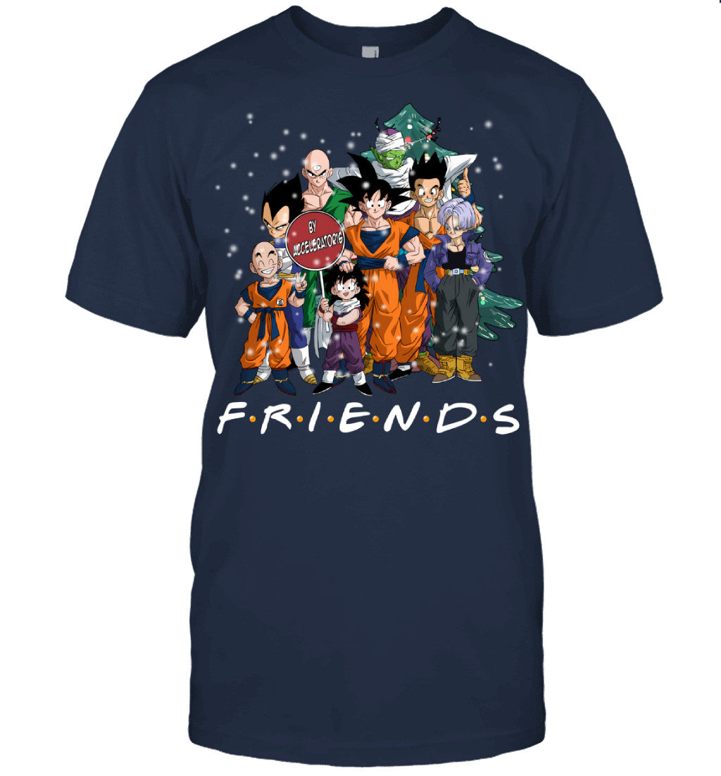 Dragon Ball Friends Christmas T-Shirt – Goku, Vegeta & Z Fighters Holiday Tee