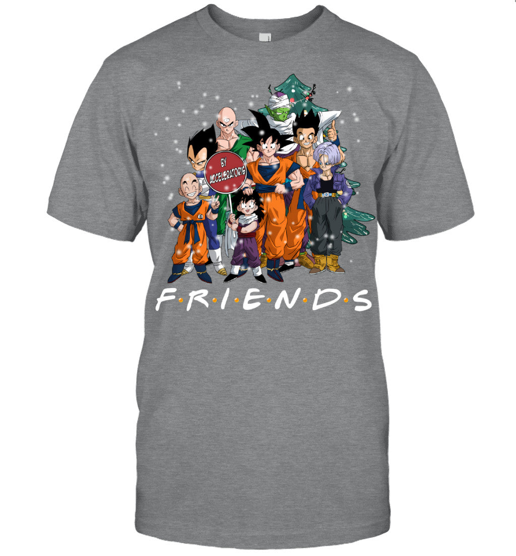 Dragon Ball Friends Christmas T-Shirt – Goku, Vegeta & Z Fighters Holiday Tee