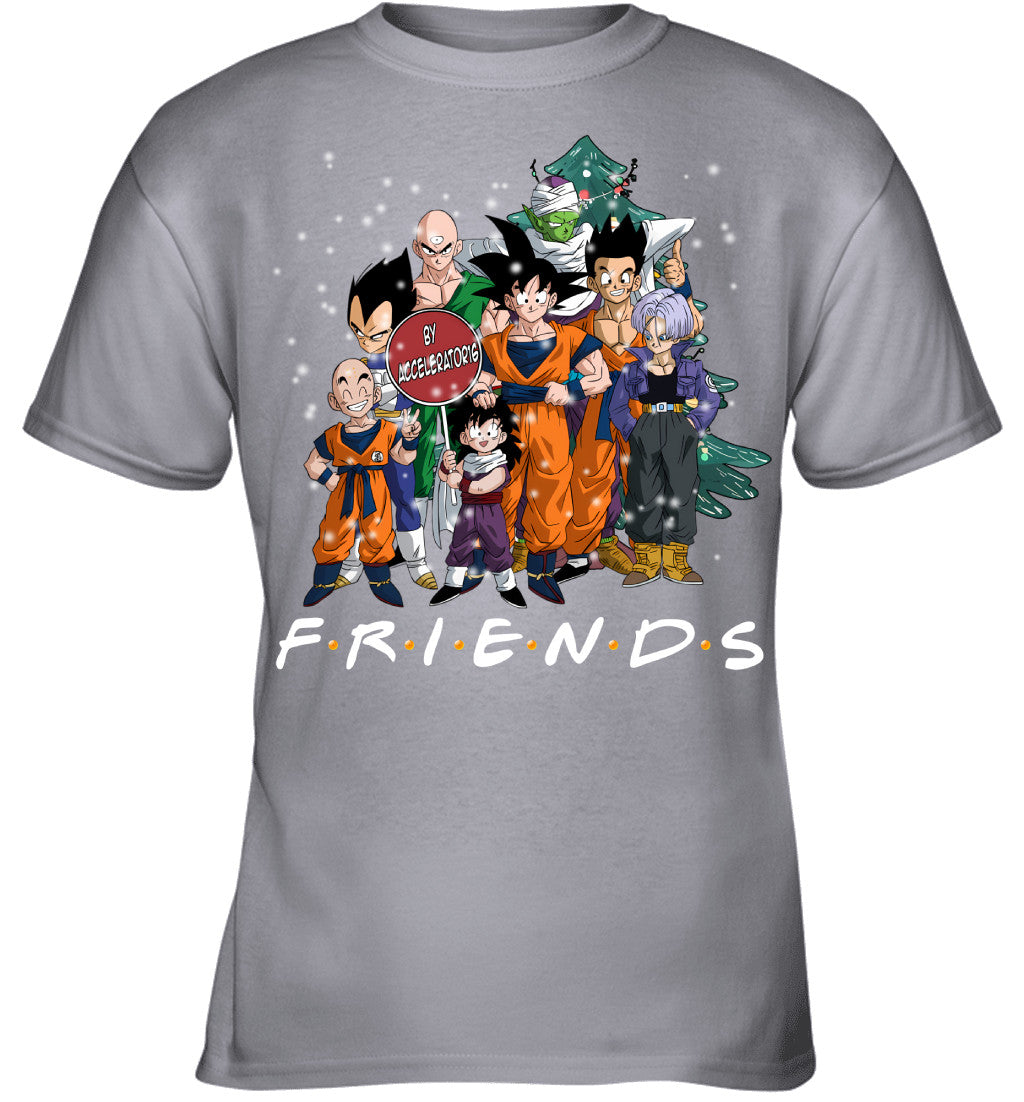 Dragon Ball Friends Christmas T-Shirt – Goku, Vegeta & Z Fighters Holiday Tee