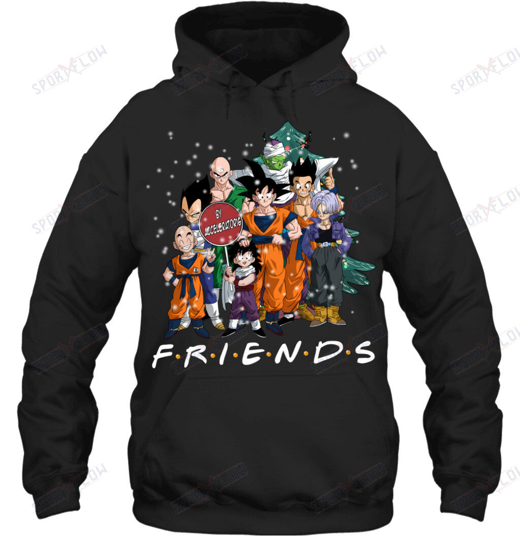 Dragon Ball Friends Christmas T-Shirt – Goku, Vegeta & Z Fighters Holiday Tee