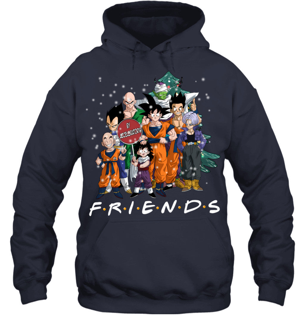 Dragon Ball Friends Christmas T-Shirt – Goku, Vegeta & Z Fighters Holiday Tee
