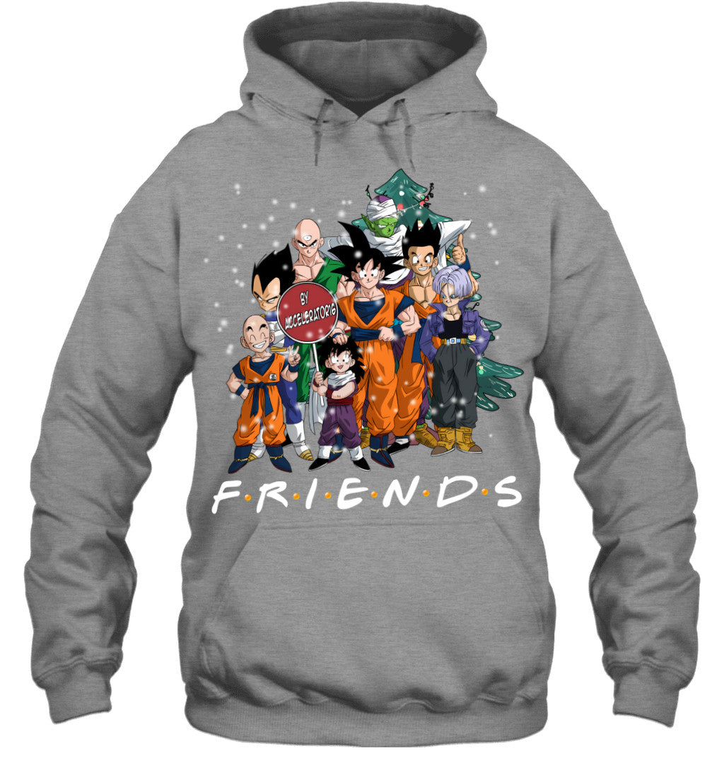 Dragon Ball Friends Christmas T-Shirt – Goku, Vegeta & Z Fighters Holiday Tee