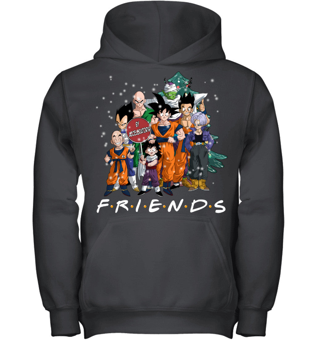 Dragon Ball Friends Christmas T-Shirt – Goku, Vegeta & Z Fighters Holiday Tee