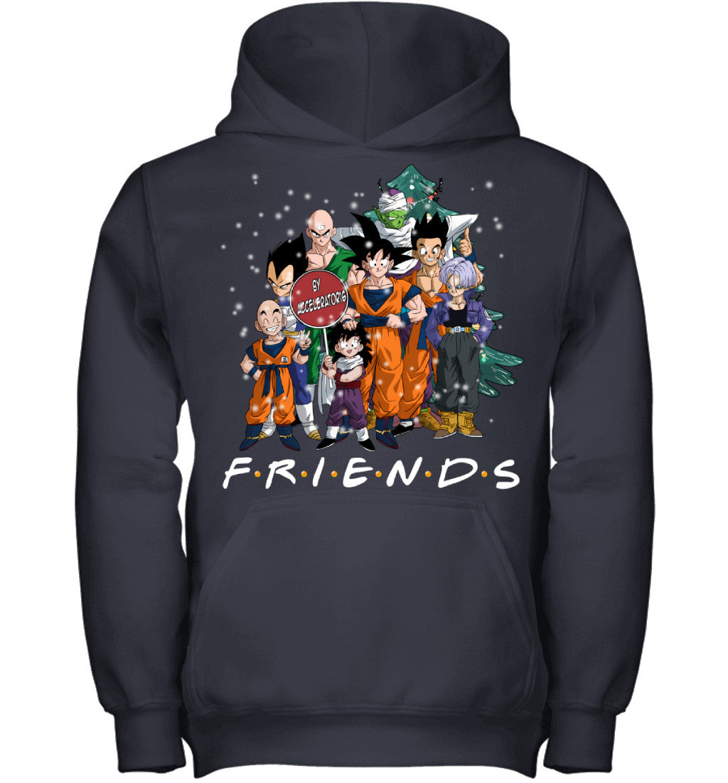 Dragon Ball Friends Christmas T-Shirt – Goku, Vegeta & Z Fighters Holiday Tee