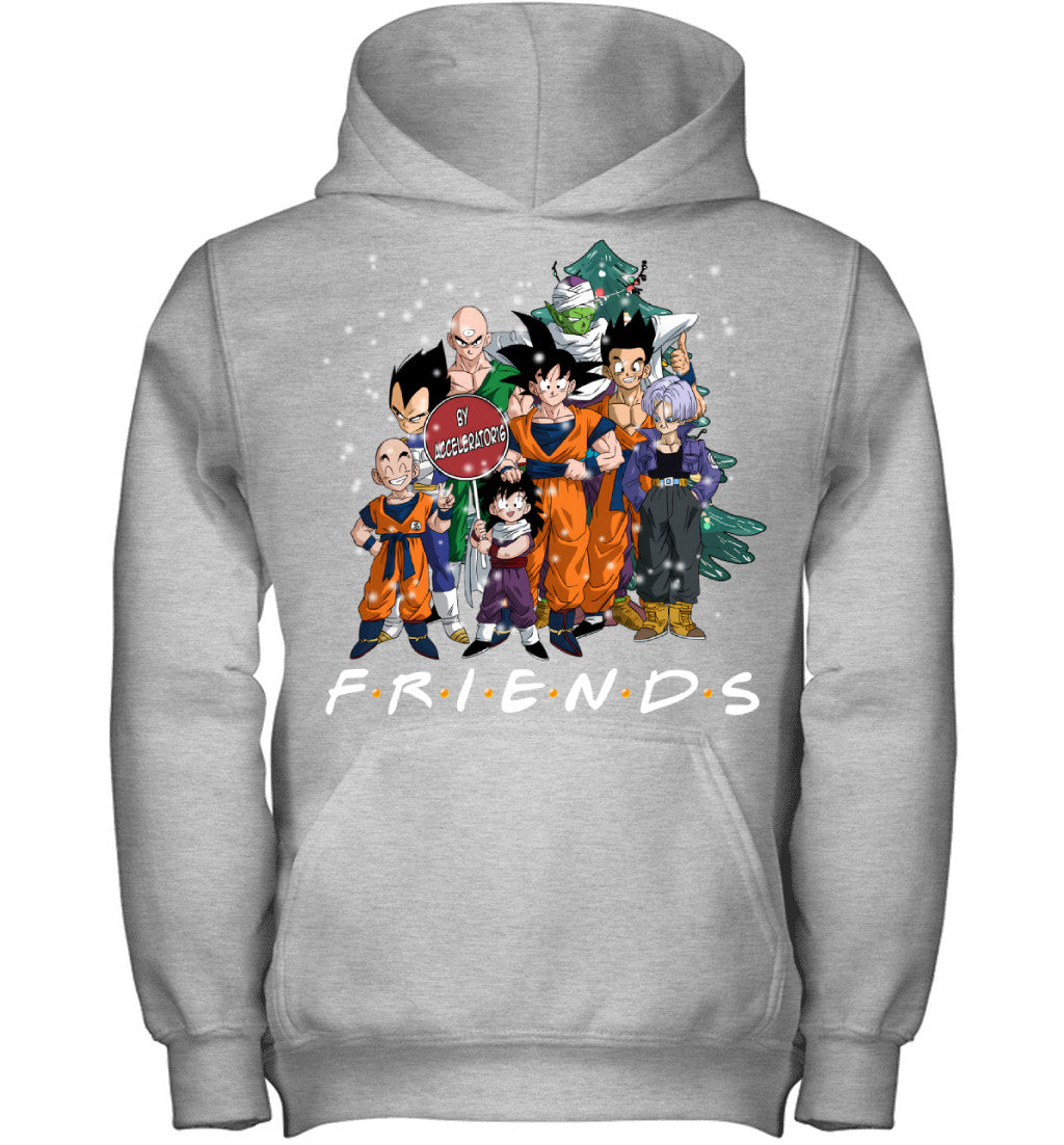 Dragon Ball Friends Christmas T-Shirt – Goku, Vegeta & Z Fighters Holiday Tee