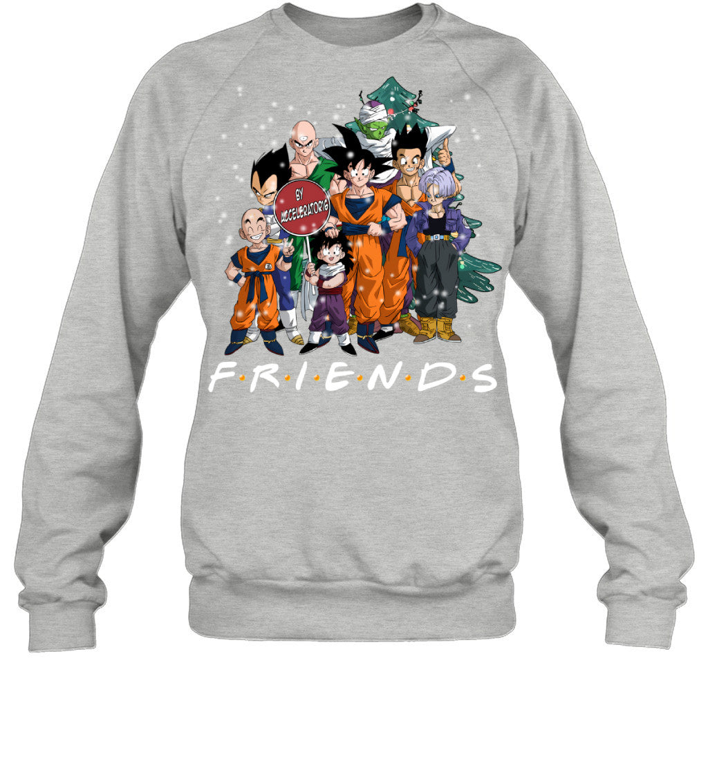 Dragon Ball Friends Christmas T-Shirt – Goku, Vegeta & Z Fighters Holiday Tee