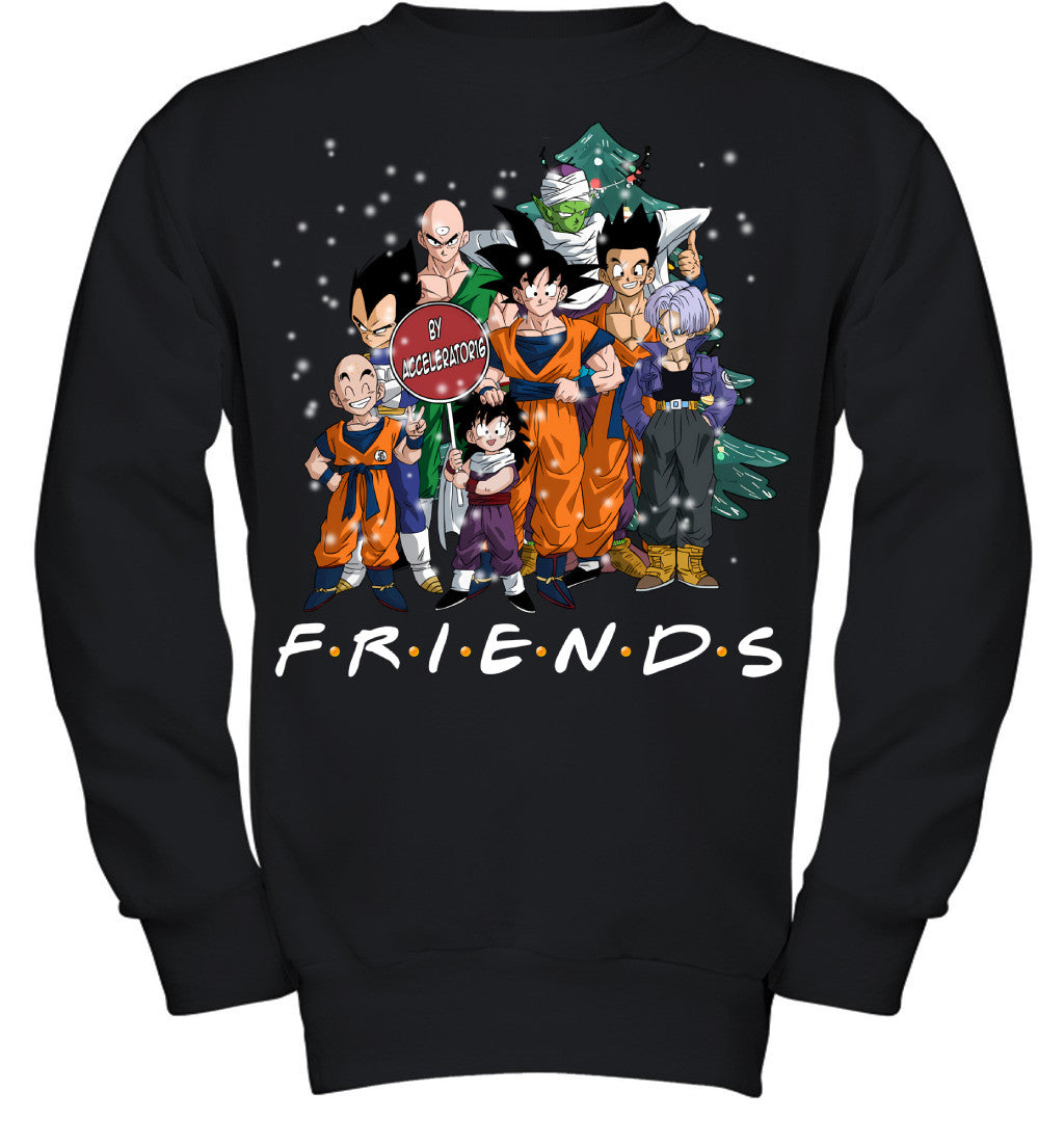 Dragon Ball Friends Christmas T-Shirt – Goku, Vegeta & Z Fighters Holiday Tee