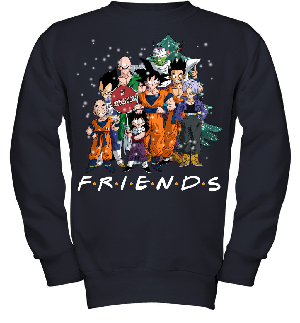 Dragon Ball Friends Christmas T-Shirt – Goku, Vegeta & Z Fighters Holiday Tee