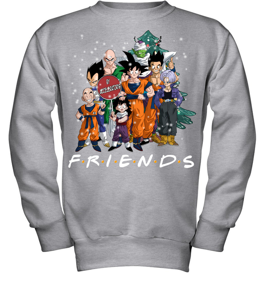 Dragon Ball Friends Christmas T-Shirt – Goku, Vegeta & Z Fighters Holiday Tee