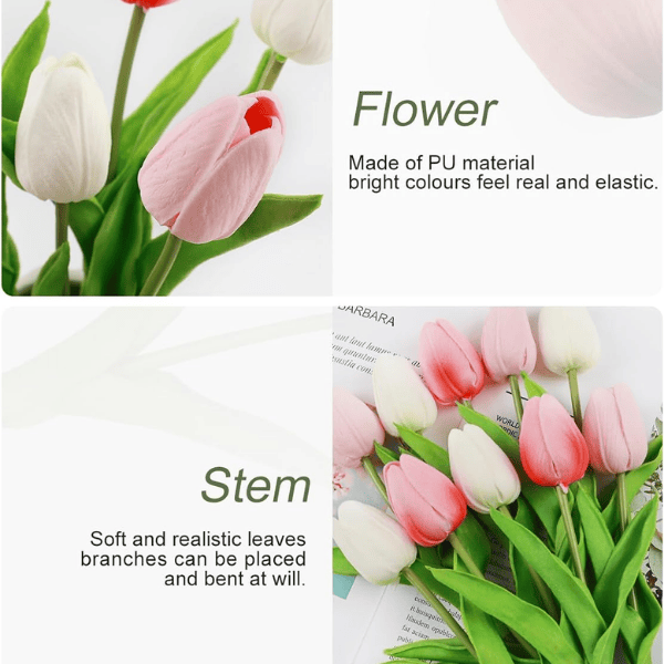 18PCS Real Touch Artificial Tulip Flowers